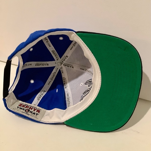 Zephyr DUKE BLUE DEVILS Mascot Embroidered Logo Hat Cap Black Snapback - Picture 6 of 8